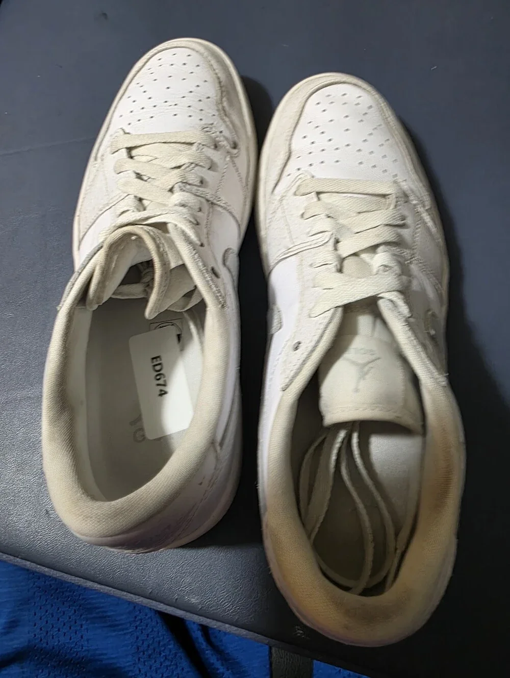 Jordan 1 Retro Golf Shoe, Size 8.5m White Leather Low-Top Men's Sneakers -